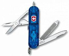 Военный нож Victorinox Нож перочинныйSignature Lite Sapphire 0.6226.T2 58мм 7 функций полупрозрачный синий