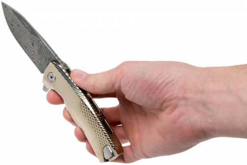 Складной нож Lion Steel ROK DD GL Damascus Gold фото 4 Складной нож Lion Steel ROK DD GL Damascus Gold фото 4